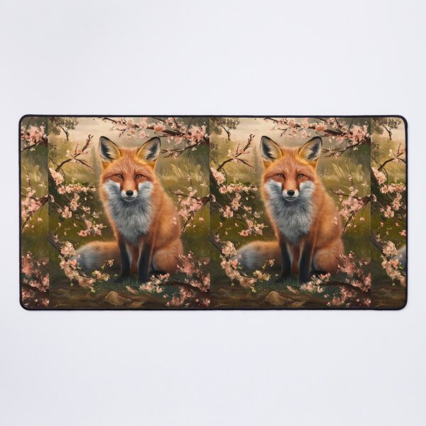 Artikelvorschau, Fuchs-Porträt. Fuchs mit Kirschblüte, Fuchs-Malerei, Leonardo da Vinci-Stil entworfen und verkauft von FoxVibes.