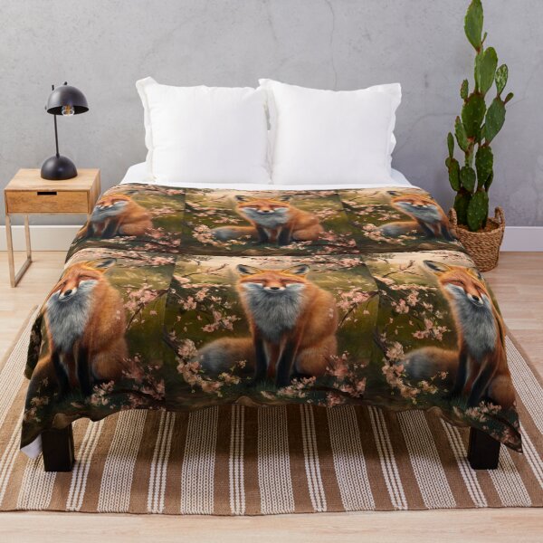 Artikelvorschau, Fuchs-Porträt. Fuchs mit Kirschblüte, Fuchs-Malerei, Leonardo da Vinci-Stil entworfen und verkauft von FoxVibes.