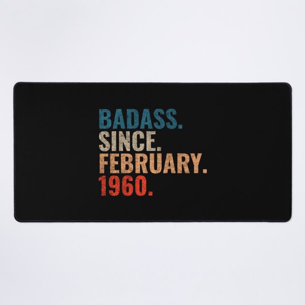 Item preview, Badass since February 1960 Vintage 1960 birthday gift distress design designed and sold by Teelogic.