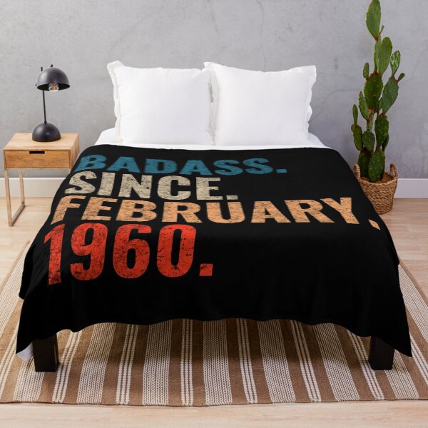 Item preview, Badass since February 1960 Vintage 1960 birthday gift distress design designed and sold by Teelogic.