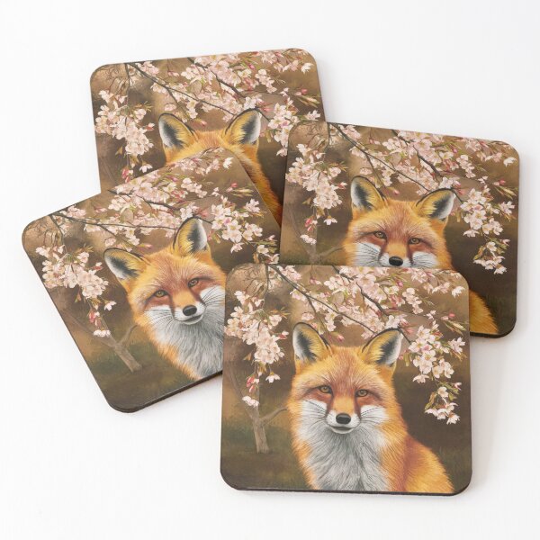 Artikelvorschau, Fuchs-Porträt. Fuchs mit Kirschblüte, Fuchs-Malerei, Leonardo da Vinci-Stil entworfen und verkauft von FoxVibes.