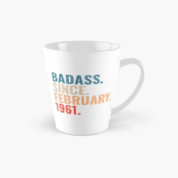 Item preview, Badass since February 1961 Vintage 1961 February birthday gift distress design designed and sold by Teelogic.