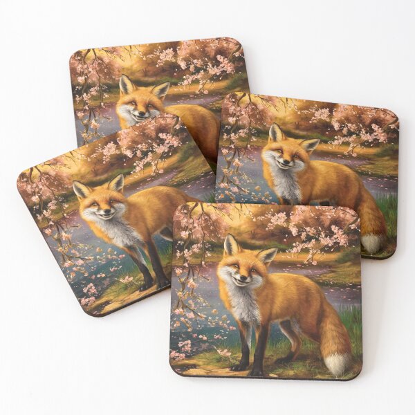 Artikelvorschau, Fuchs-Porträt. Fuchs mit Kirschblüte, Fuchs-Malerei, Leonardo da Vinci-Stil entworfen und verkauft von FoxVibes.