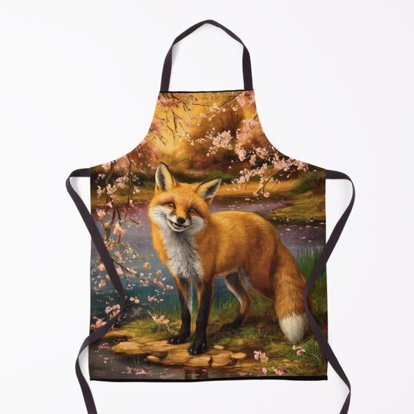 Item preview, Fox Portrait. Fox with cherry blossom, fox painting, Leonardo da Vinci style designed and sold by FoxVibes.