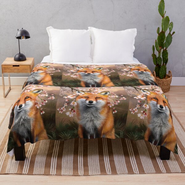 Artikelvorschau, Fuchs-Porträt. Fuchs mit Kirschblüte, Fuchs-Malerei, Leonardo da Vinci-Stil entworfen und verkauft von FoxVibes.