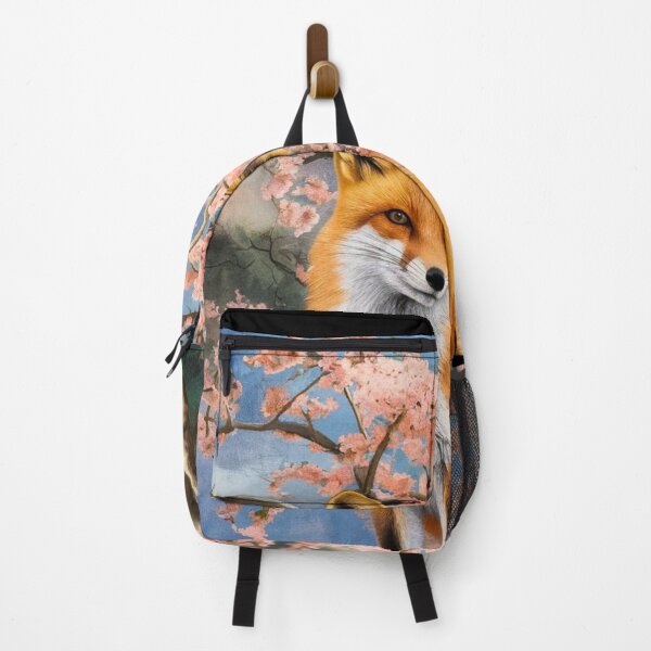 Item preview, Fox Portrait. Fox with cherry blossom, fox painting, Leonardo da Vinci style designed and sold by FoxVibes.