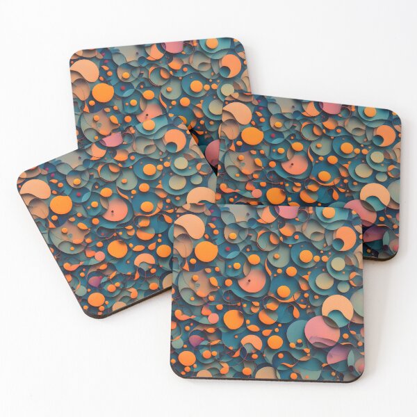 Item preview, Vibrant Orange Circles on Blue Surface designed and sold by MrKATORSKI.