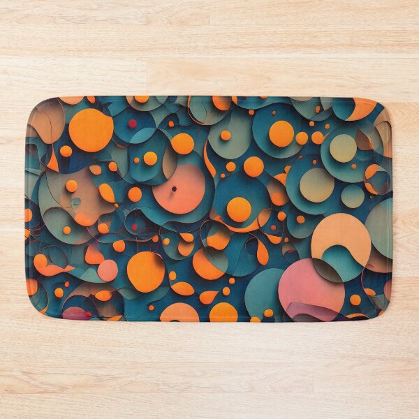 Item preview, Vibrant Orange Circles on Blue Surface designed and sold by MrKATORSKI.