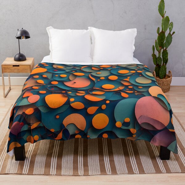 Item preview, Vibrant Orange Circles on Blue Surface designed and sold by MrKATORSKI.