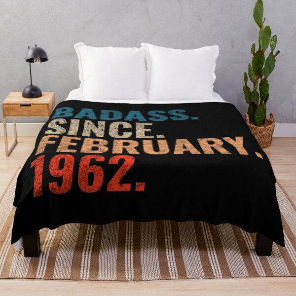 Item preview, Badass since February 1962 Vintage 1962 February birthday gift distress design designed and sold by Teelogic.