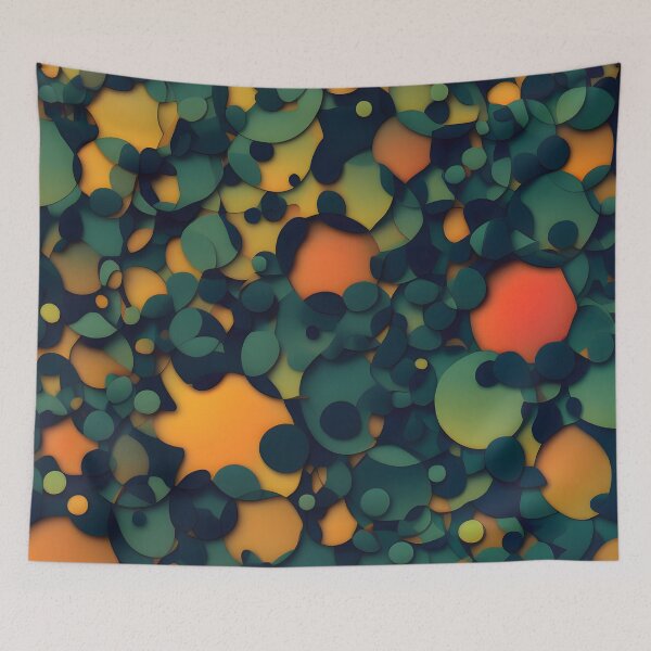 Item preview, Abstract: Orange, Green Circles on Background Close-Up designed and sold by MrKATORSKI.