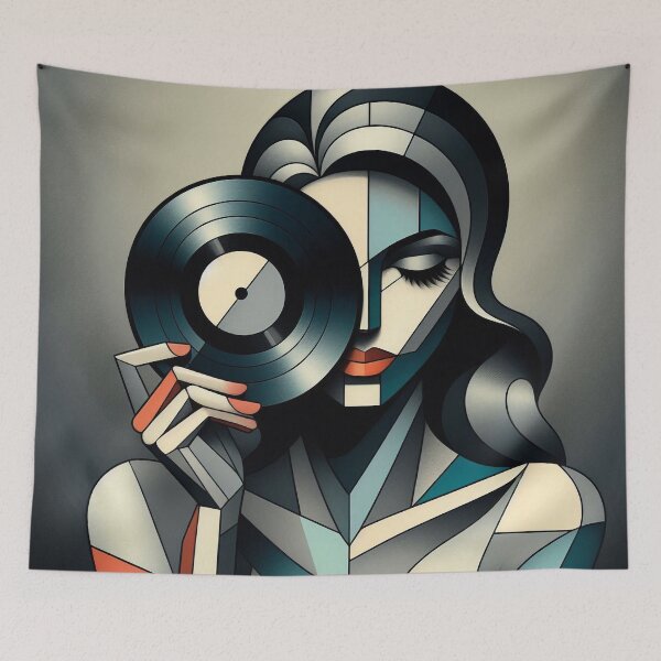 Item preview, DJ Cubism: “Abstract Vinyl Enthusiast” designed and sold by DJ-Portable.