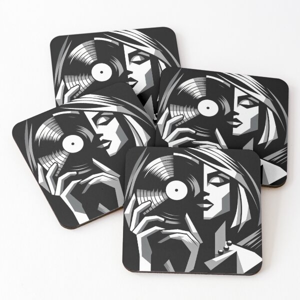 Item preview, DJ Cubism - Monochrome Vinyl Music Abstract designed and sold by DJ-Portable.