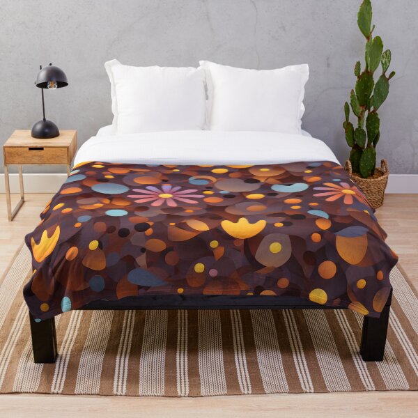 Item preview, Flowers with Orange and Blue Dots designed and sold by MrKATORSKI.
