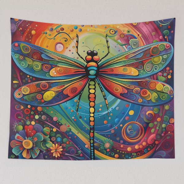 Item preview, Dragonfly 60's Flower Power designed and sold by druidwolfart.