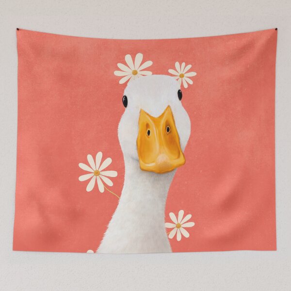 Item preview, Duck with chamomiles designed and sold by Valeriya Korenkova Kodamorkovkart.