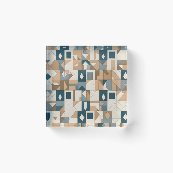 Item preview, Geometric Fusion: Blue and Brown Symphony designed and sold by MrKATORSKI.