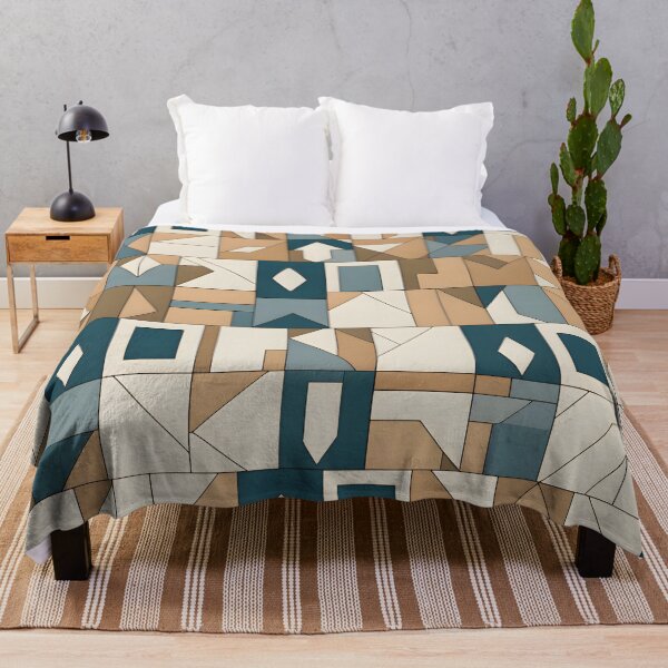 Item preview, Geometric Fusion: Blue and Brown Symphony designed and sold by MrKATORSKI.