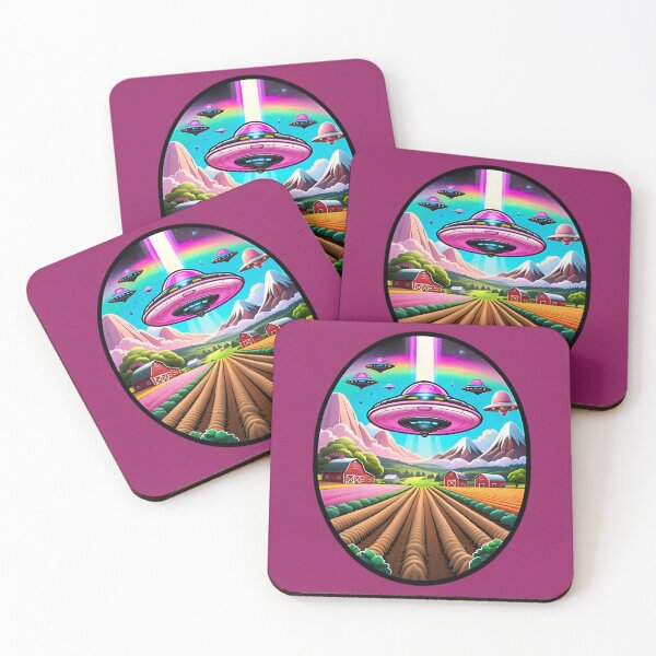 Item preview, Pink UFO's Above A Farm designed and sold by TheArtOfPat.