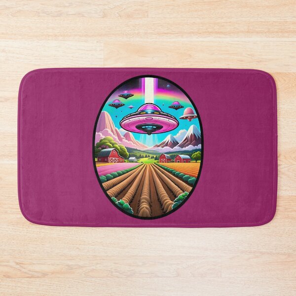 Item preview, Pink UFO's Above A Farm designed and sold by TheArtOfPat.