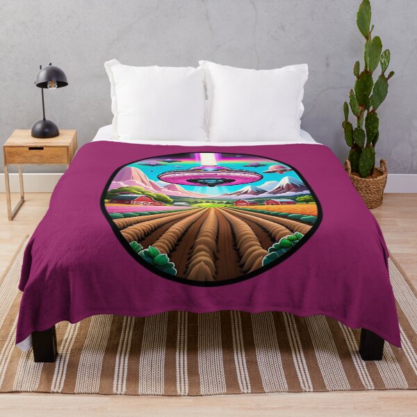 Item preview, Pink UFO's Above A Farm designed and sold by TheArtOfPat.