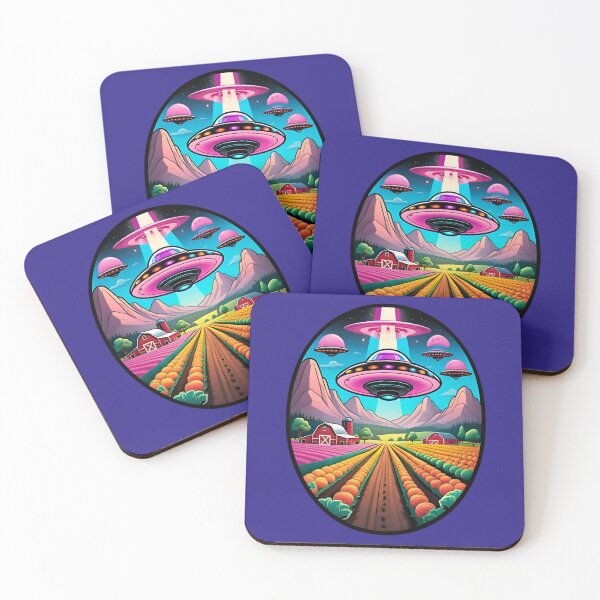 Item preview, Pink UFO's Above A Farm designed and sold by TheArtOfPat.