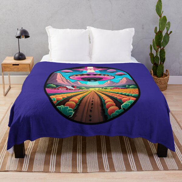 Item preview, Pink UFO's Above A Farm designed and sold by TheArtOfPat.
