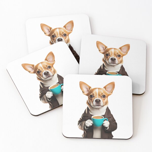 Item preview, chihuahua with a cup coffee designed and sold by misbahsiro.