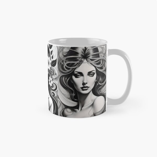 Item preview, Geometric chiaroscuro women portrait, expressionist art designed and sold by lonelymoony.