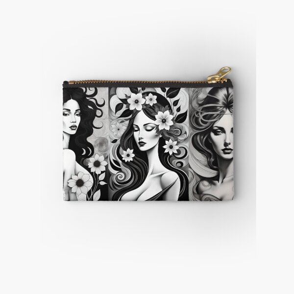 Item preview, Geometric chiaroscuro women portrait, expressionist art designed and sold by lonelymoony.