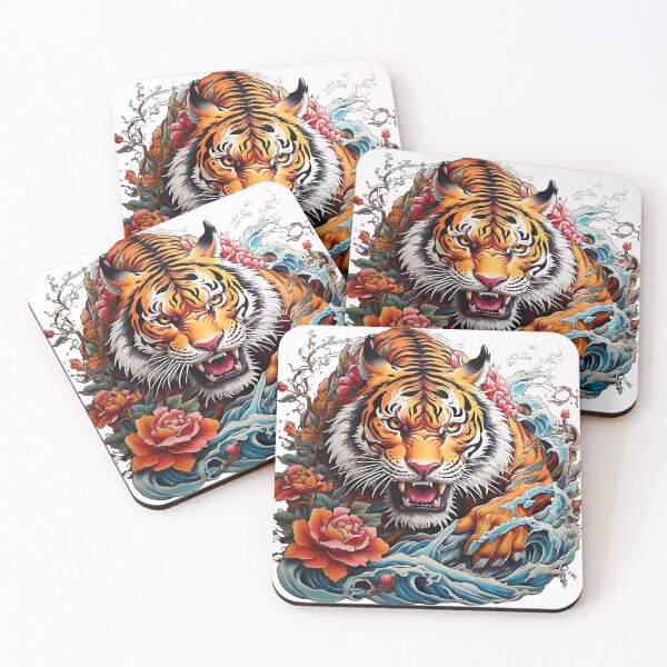 Item preview, tiger with a flower designed and sold by misbahsiro.