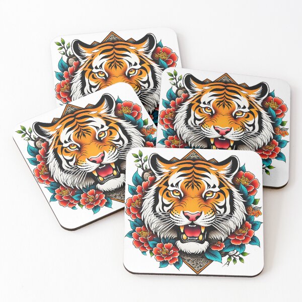 Item preview, tiger with flower designed and sold by misbahsiro.