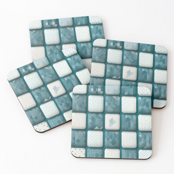 Item preview, Blue and White Tiled Abstraction designed and sold by MrKATORSKI.