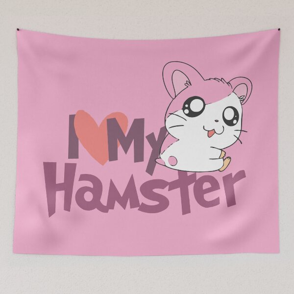 Item preview, "I love my hamster; just a girl who adores hamsters, hamster lover, pink hamster, guinea pig, pet, Syrian, Russian dwarf hamsters, in my heart as a hamster mom and dad." designed and sold by artworkathome.