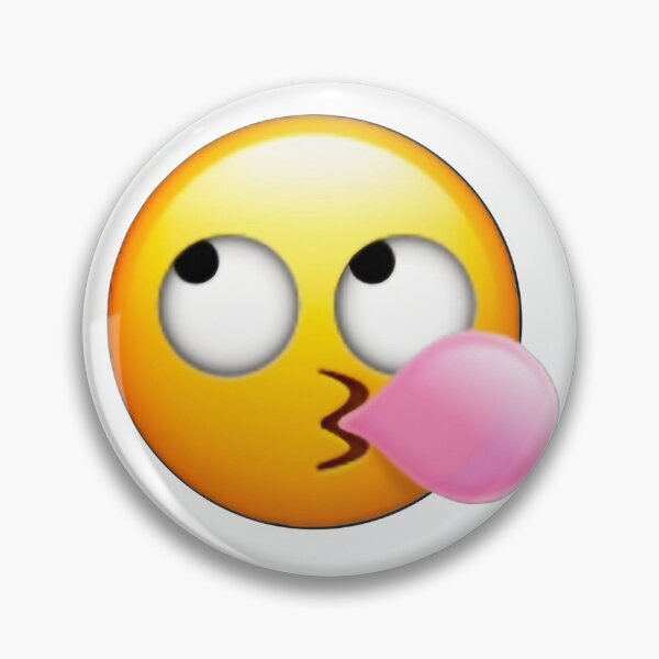 Item preview, yellow emoticon look up with pink chewing gum designed and sold by PIXSELLWORLD.