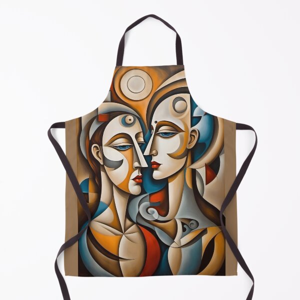 Item preview, Geometric man and woman portrait, expressionist art designed and sold by lonelymoony.