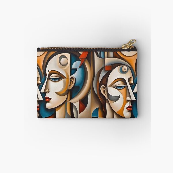 Item preview, Geometric man and woman portrait, expressionist art designed and sold by lonelymoony.