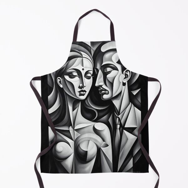 Item preview, Geometric chiaroscuro man and woman portrait, expressionist art designed and sold by lonelymoony.