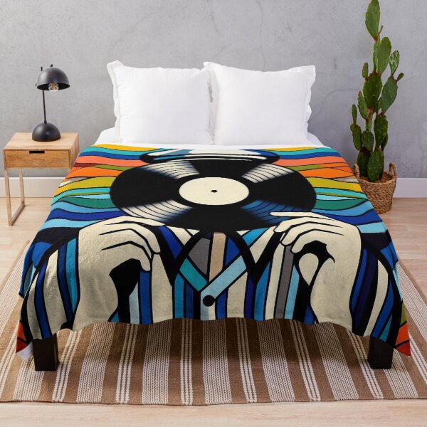 Item preview, “Vinyl Head in Vibrant Waves” designed and sold by DJ-Portable.