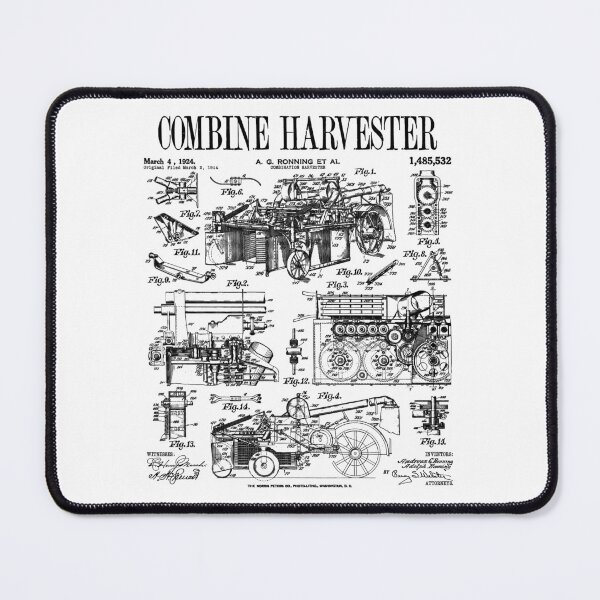 Item preview, Combine Harvester Farmer Farming Classic Vintage Farm Patent designed and sold by GrandeDuc.