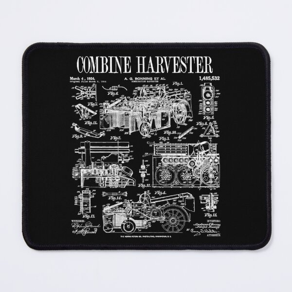 Item preview, Combine Harvester Farmer Farming Classic Vintage Farm Patent designed and sold by GrandeDuc.