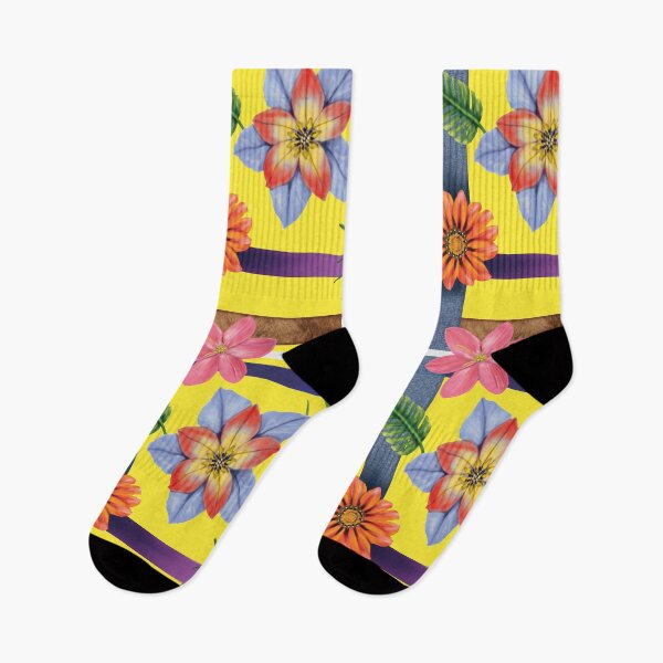 Item preview, "Jardín sin costuras: flores y rayas multicolores" designed and sold by RhonDesign.