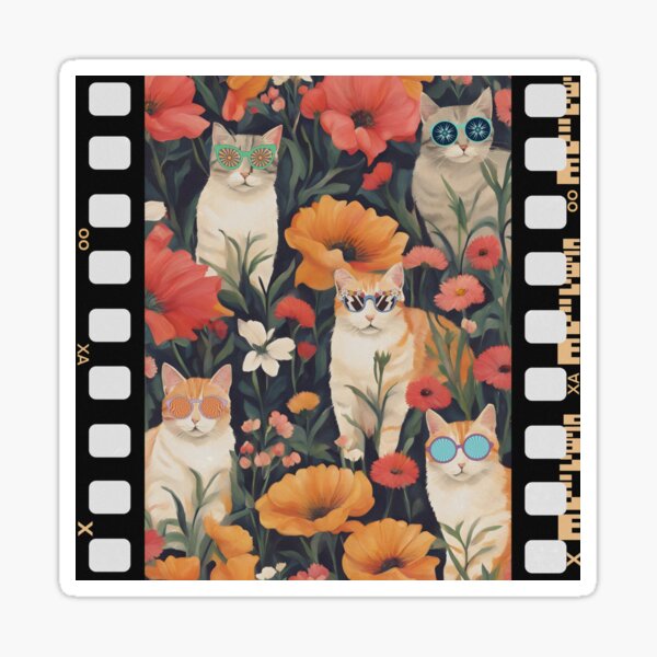 Item preview, chaotic retro cats with psychedelic sunglasses designed and sold by happiemappie.