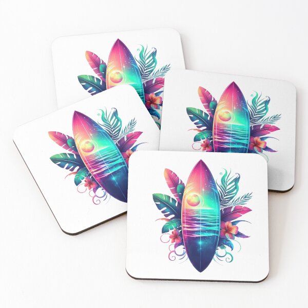 Item preview, Colorful Surfboard Tropical Beach designed and sold by artcolory.