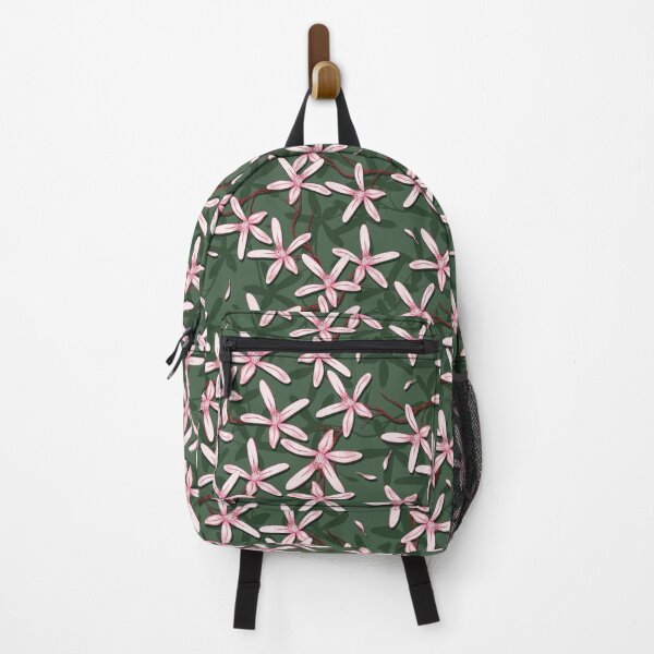 Item preview, Fig flowers, White-pink flowers on a dark green background designed and sold by Alex Blud.