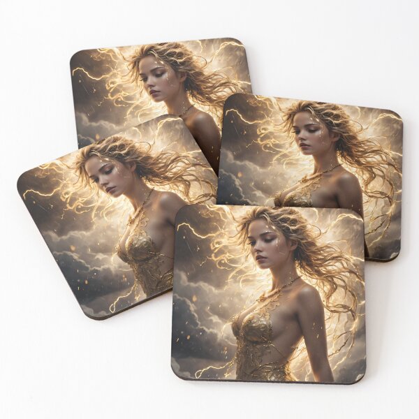 Item preview, Golden Lightning Goddess designed and sold by ByteyCreatives.