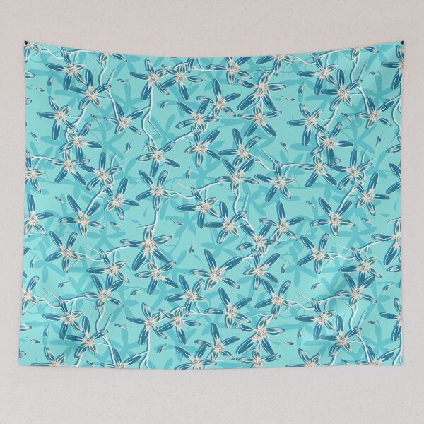 Item preview, Fig flowers, Blue-white flowers on a light blue background designed and sold by Alex  Blud.