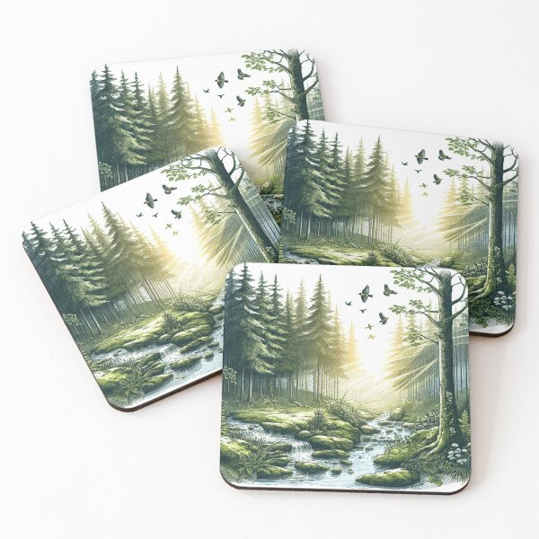 Item preview, Great waves of trees and birds  designed and sold by Graphic  Grove.