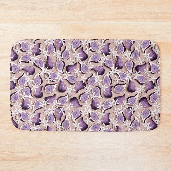 Item preview, Flowers and fruits of figs, Purple fruits on a beige background designed and sold by Alex  Blud.