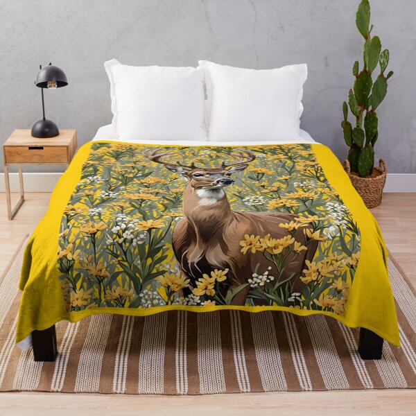 Item preview, Nebraskan White Tailed Deer Surrounded By Goldenrod 1 designed and sold by taiche.